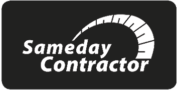 same day contractor logo - black bg